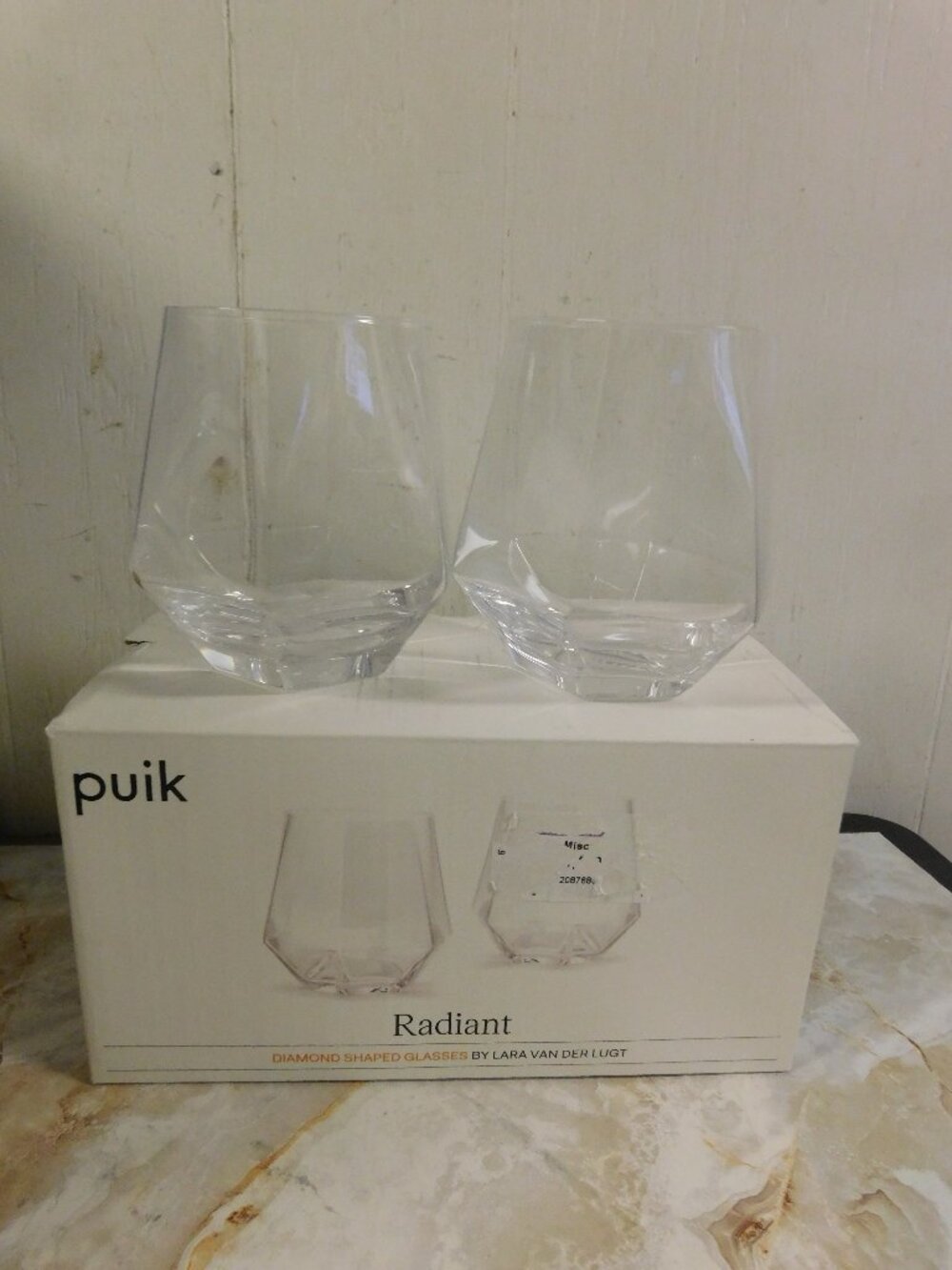 Puik Radiant Diamond Shaped Crystal Mouth Blown Glasses DOF by Lara Van Der Lugt